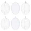 Set of 6 Clear Plastic Egg Ornaments 2.7 Inches