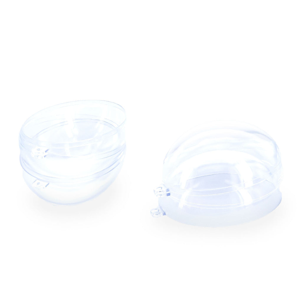 Set of 3 Clear Plastic Egg Ornaments 3.4 Inches (86 mm)