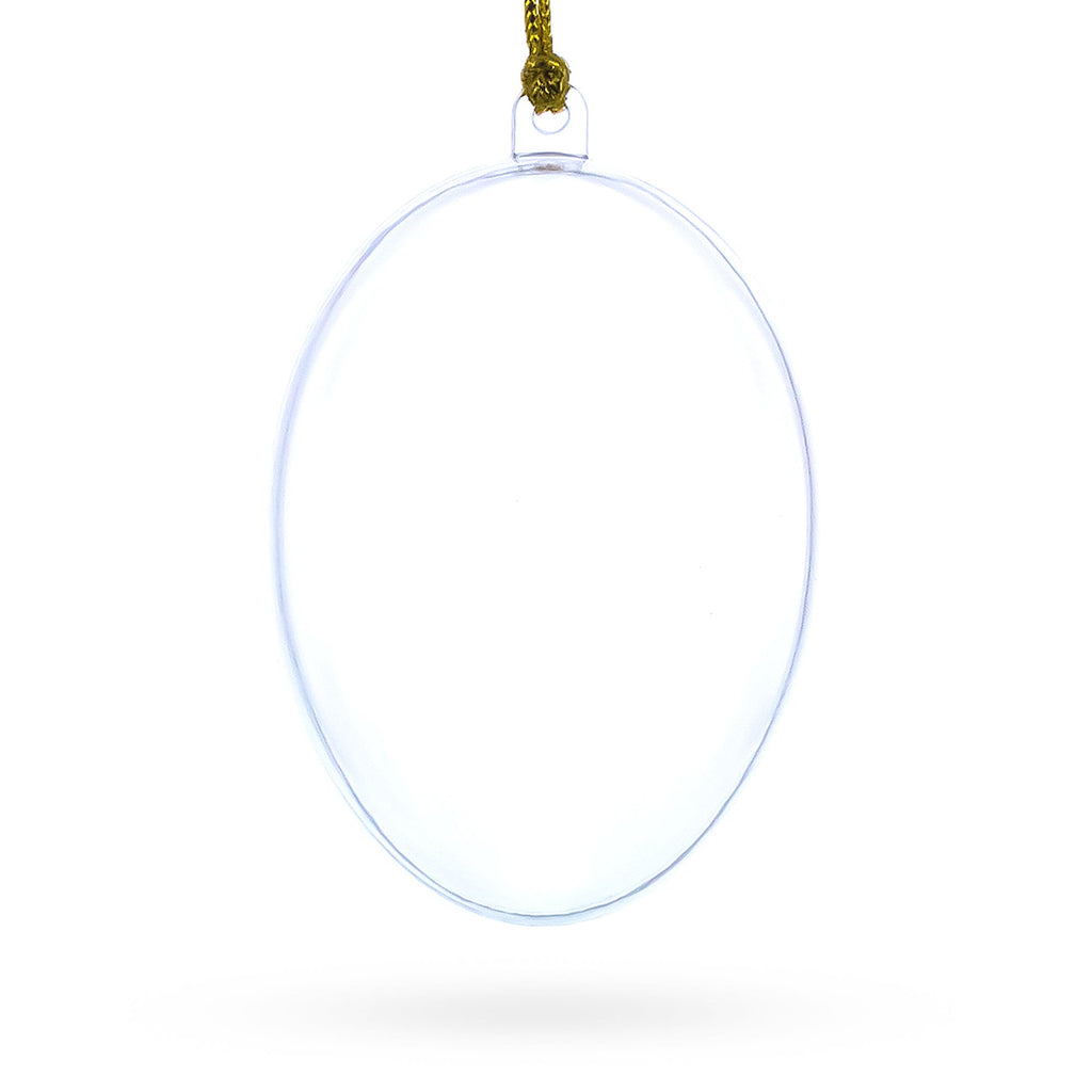 Set of 3 Clear Plastic Egg Ornaments 3.4 Inches (86 mm)