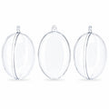 Set of 3 Clear Plastic Egg Ornaments 4.35 Inches (100 mm)