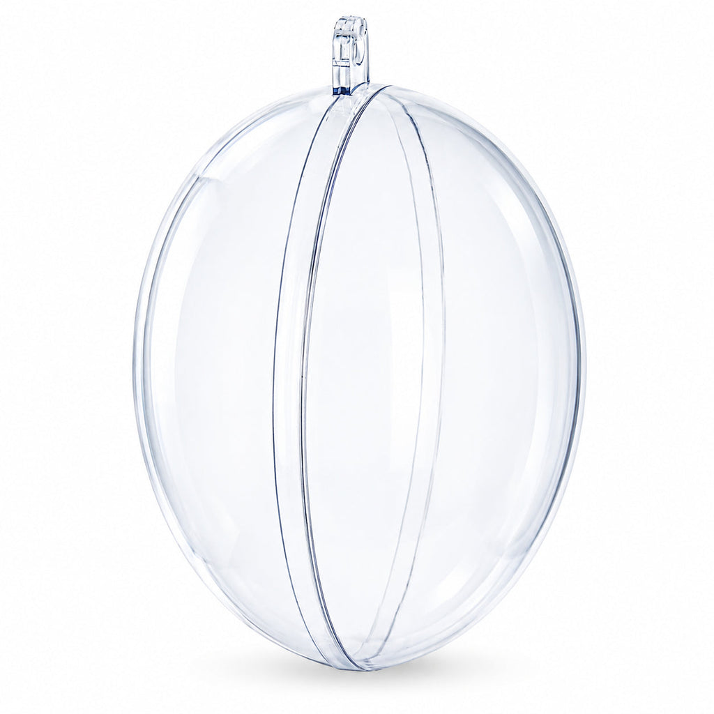 Set of 3 Clear Plastic Egg Ornaments 4.35 Inches (100 mm)