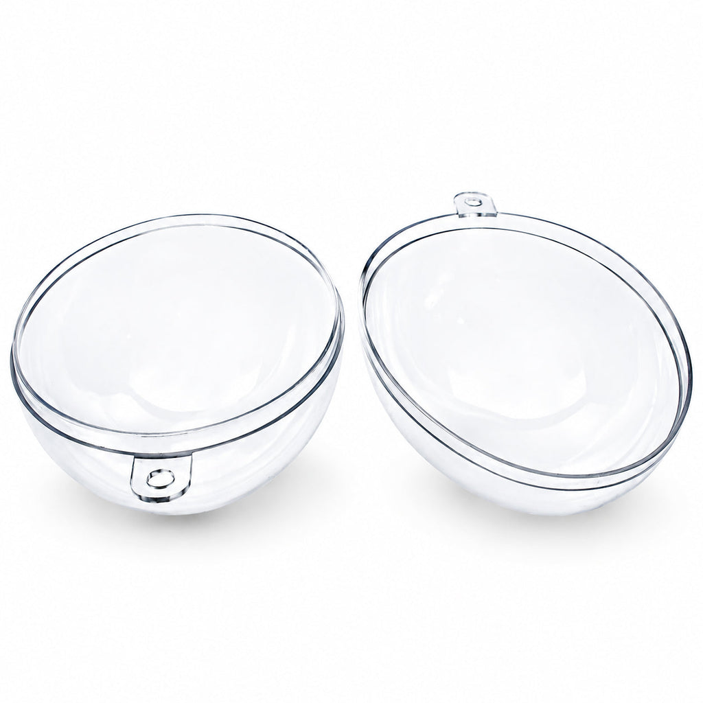 Set of 3 Clear Plastic Egg Ornaments 4.35 Inches (100 mm)