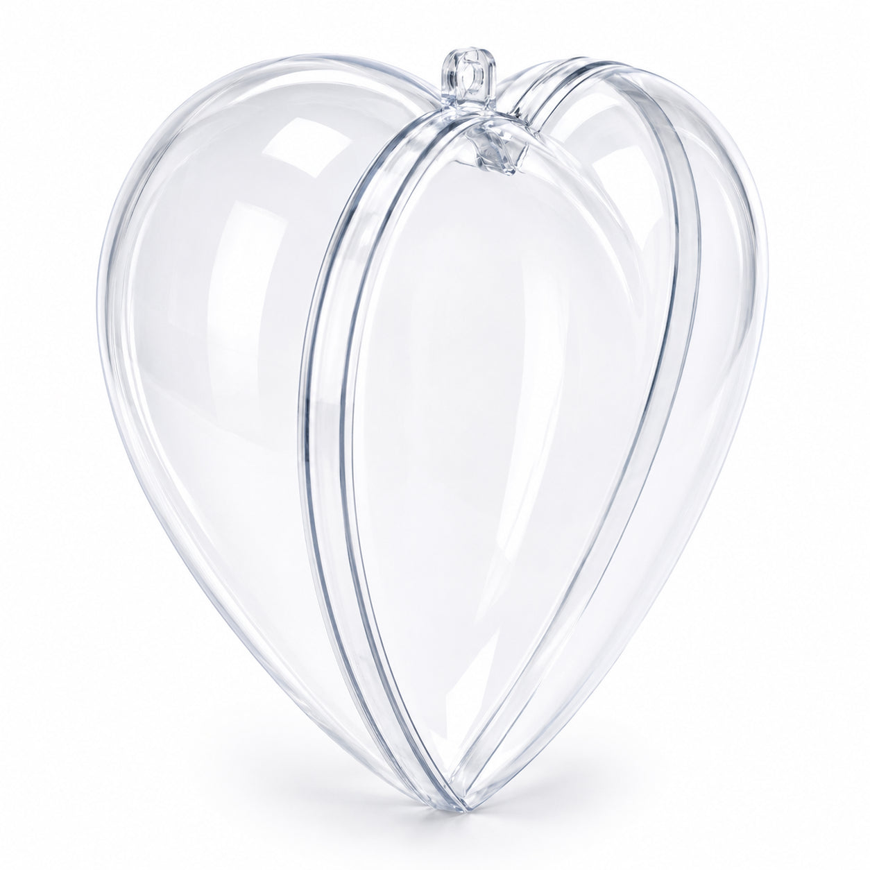 Set of 3 Clear Plastic Heart Ornaments 3.85 Inches (98 mm)