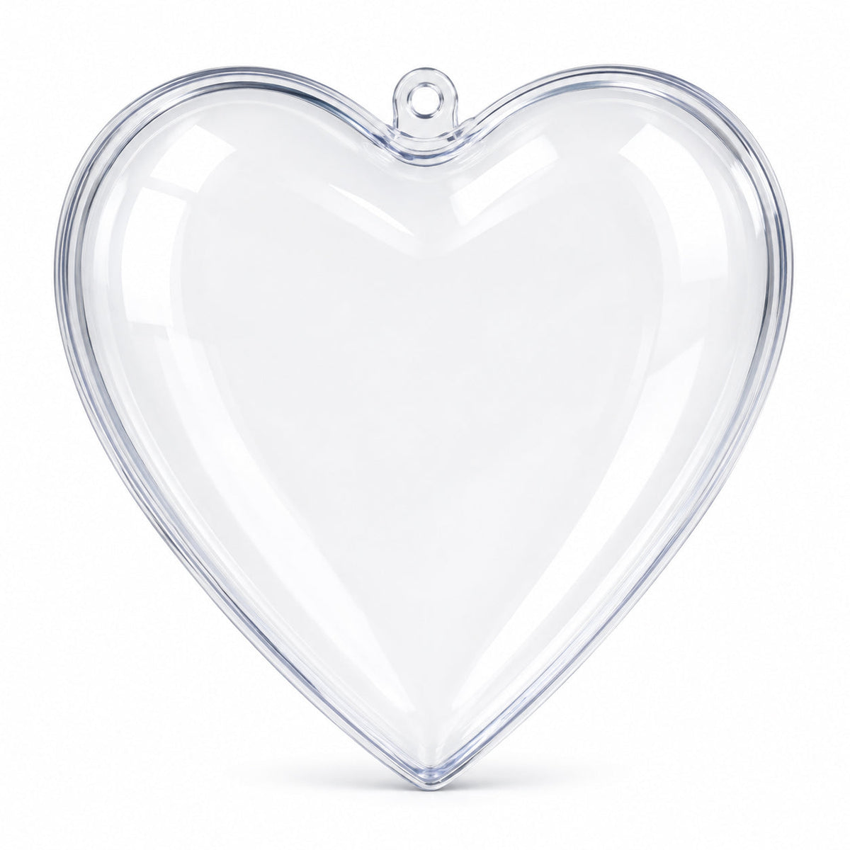 Set of 3 Clear Plastic Heart Ornaments 3.05 Inches