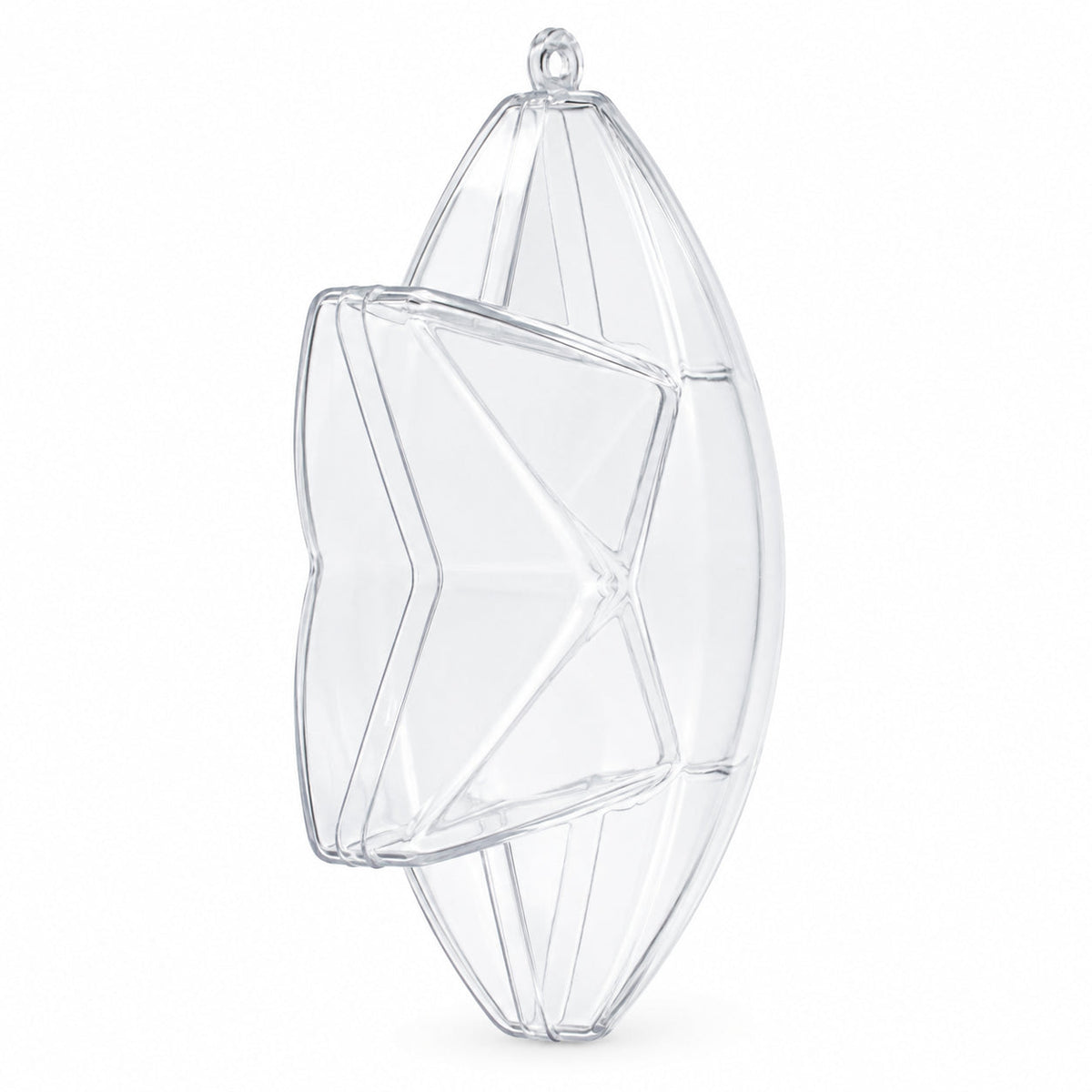 Set of 3 Clear Plastic Hexagon Ornaments 4 Inches