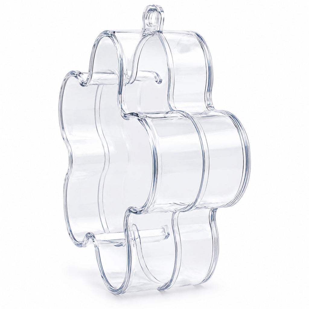 Clear Plastic Flower Ornament  3.55 Inches (90 mm)