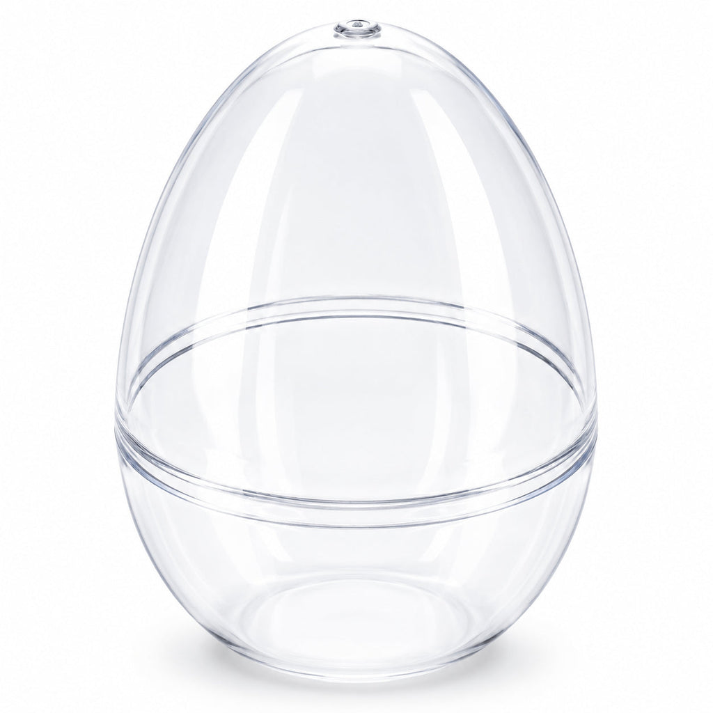 Set of 3 Clear Plastic Standing Egg Ornaments 3.58 Inches (91 mm)
