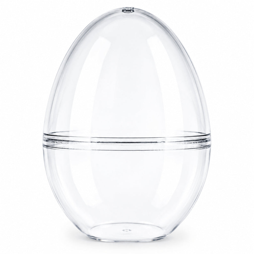Set of 3 Clear Plastic Standing Egg Ornaments 3.58 Inches (91 mm)