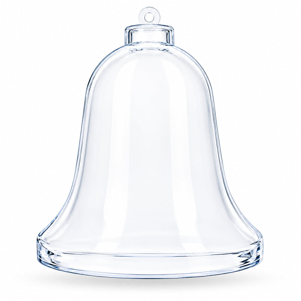 Set of 3 Clear Plastic Bell Ornaments 3.7 Inches (94 mm)