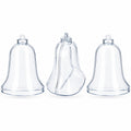 Set of 3 Clear Plastic Bell Ornaments 3.7 Inches (94 mm)