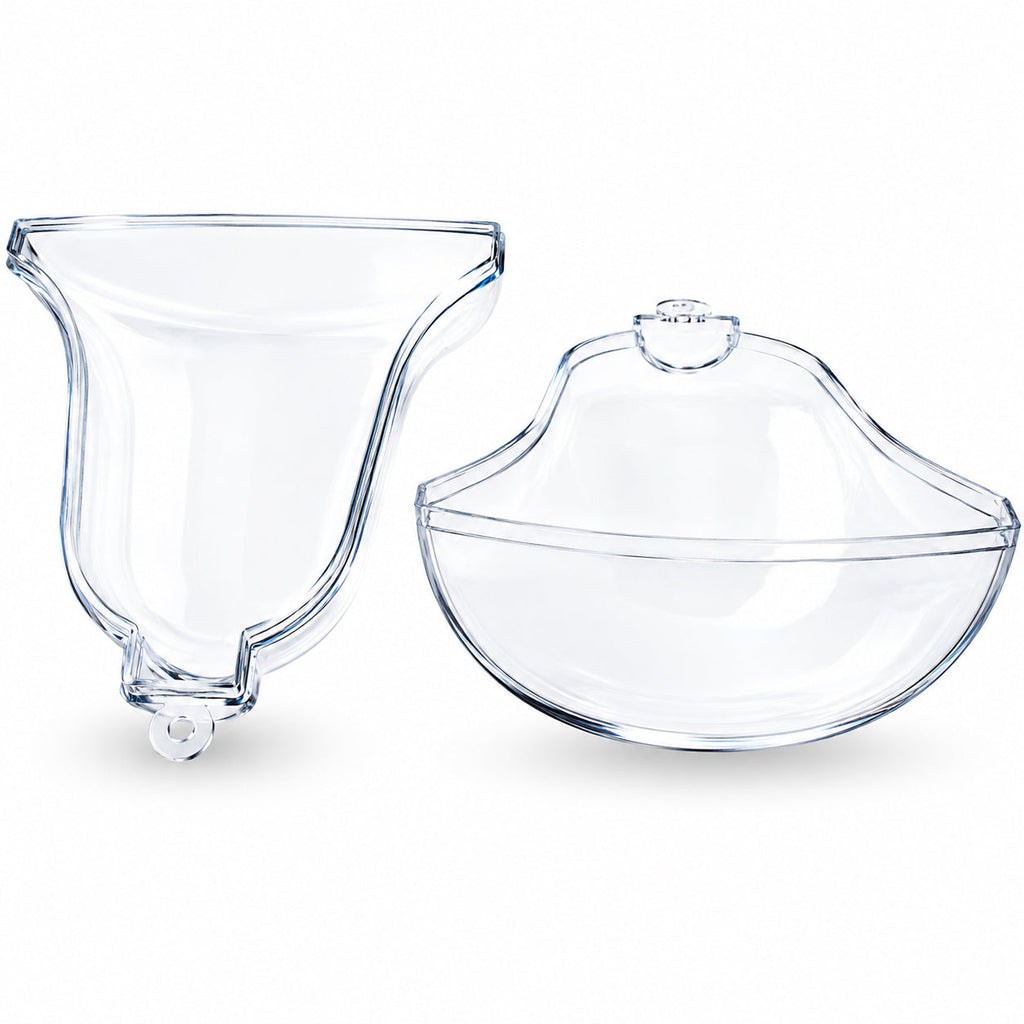 Set of 3 Clear Plastic Bell Ornaments 3.7 Inches (94 mm)
