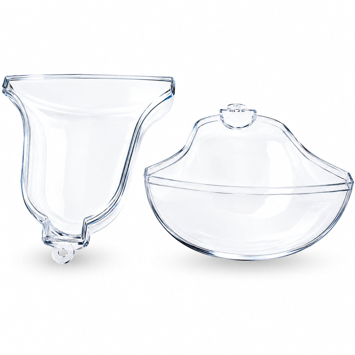 Set of 3 Clear Plastic Bell Ornaments 3.7 Inches (94 mm)