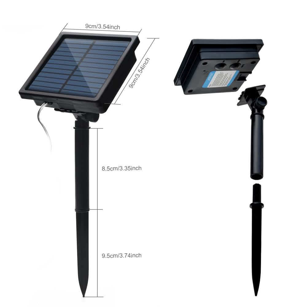 Solar Panel Powered 75.5 Ft. Warm White Rope String Fairy Lights