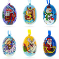 Santa, Snowman, Bunny, Squirrel and Girl Wooden Christmas Ornaments 3 Inches