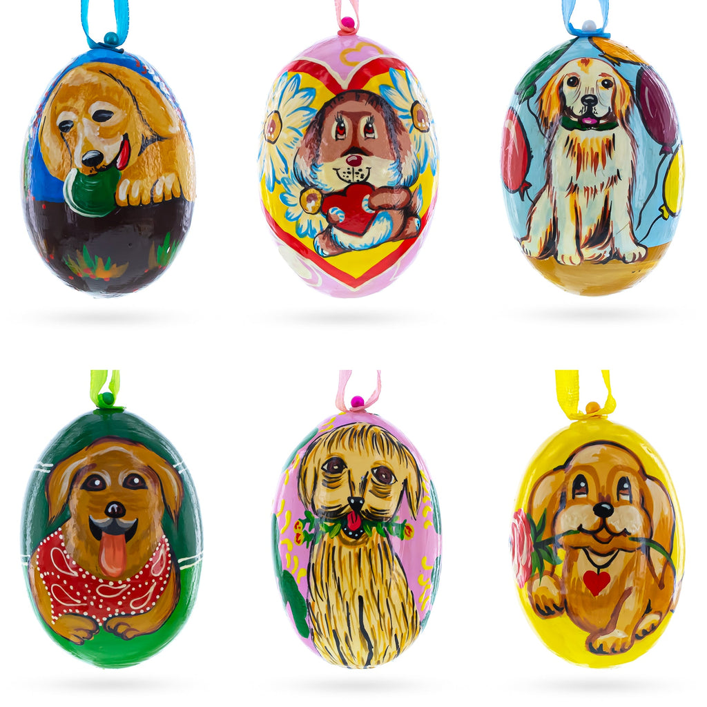 Golden Retriever and Labrador Wooden Christmas Ornaments 3 Inches