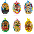 Golden Retriever and Labrador Wooden Christmas Ornaments 3 Inches