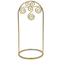 Arched Swirls Gold Tone Metal Ornament Stand Holder Display 7.75 Inches