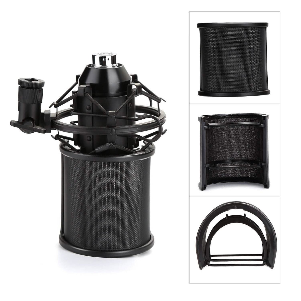 Studio Microphone Pop 3 Filter Layers Windscreen Shield Cover Mesh