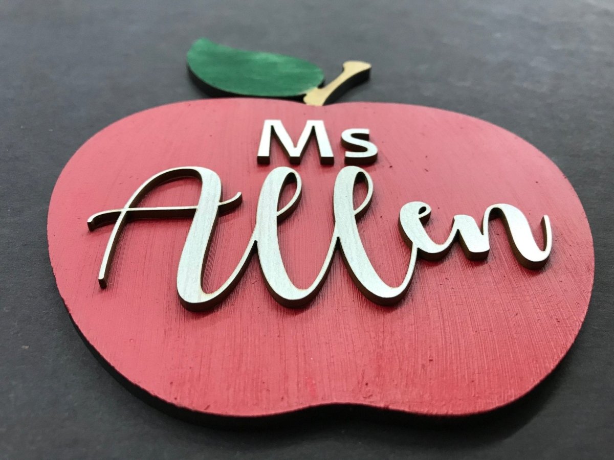 Teacher Apple Sign Personalized with Name