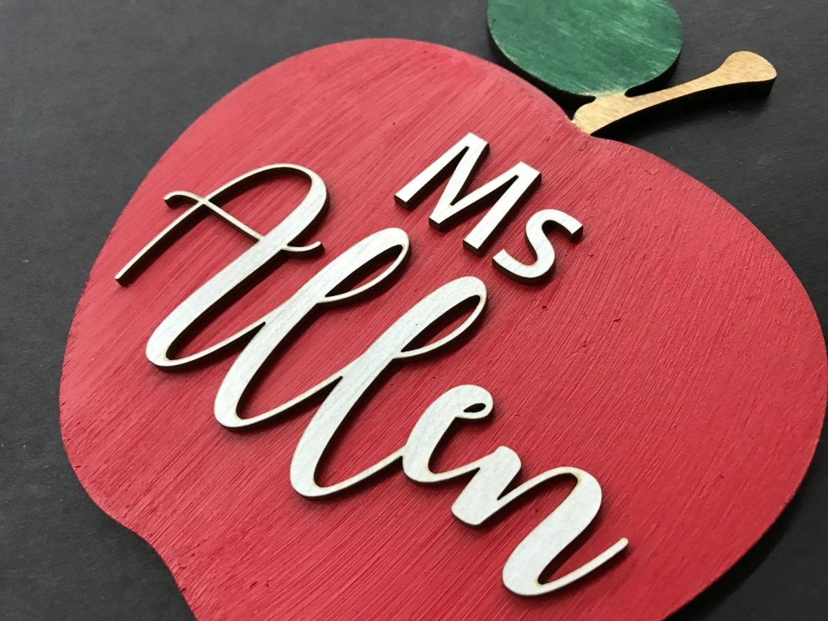 Teacher Apple Sign Personalized with Name