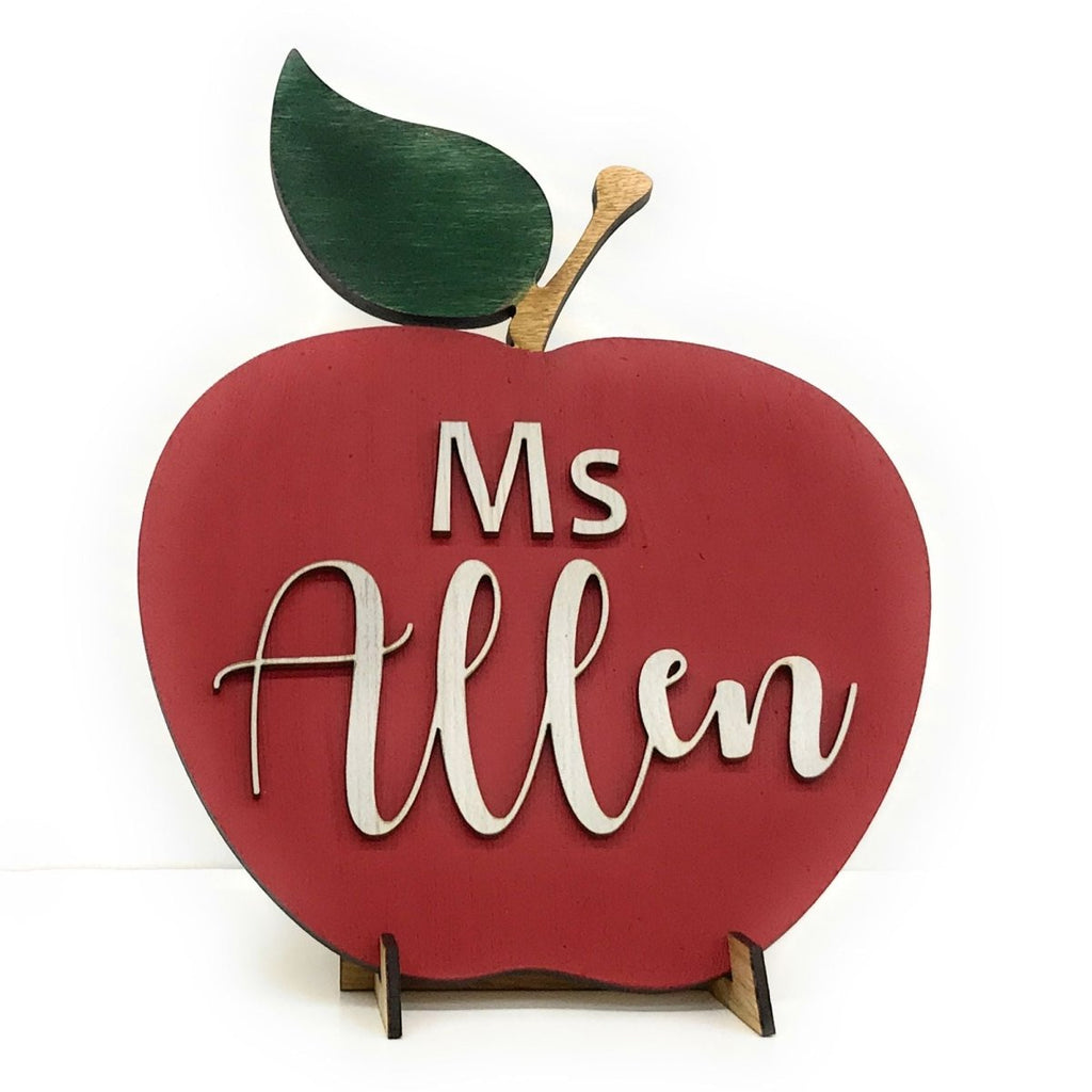 Teacher Apple Sign Personalized with Name