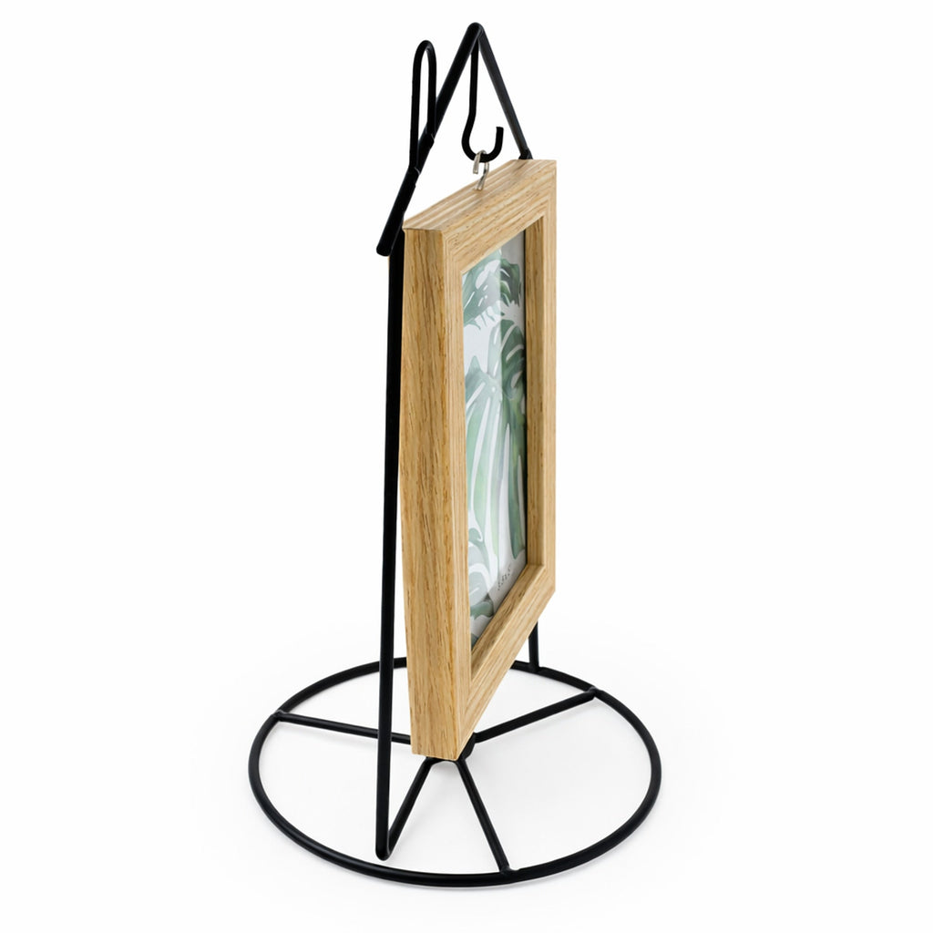 Black House-Shaped Hanging Photo Picture Frame and Metal Ornament Stand 8.7 Inches