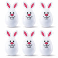Set of 6 White Bunnies Plastic Easter Eggs