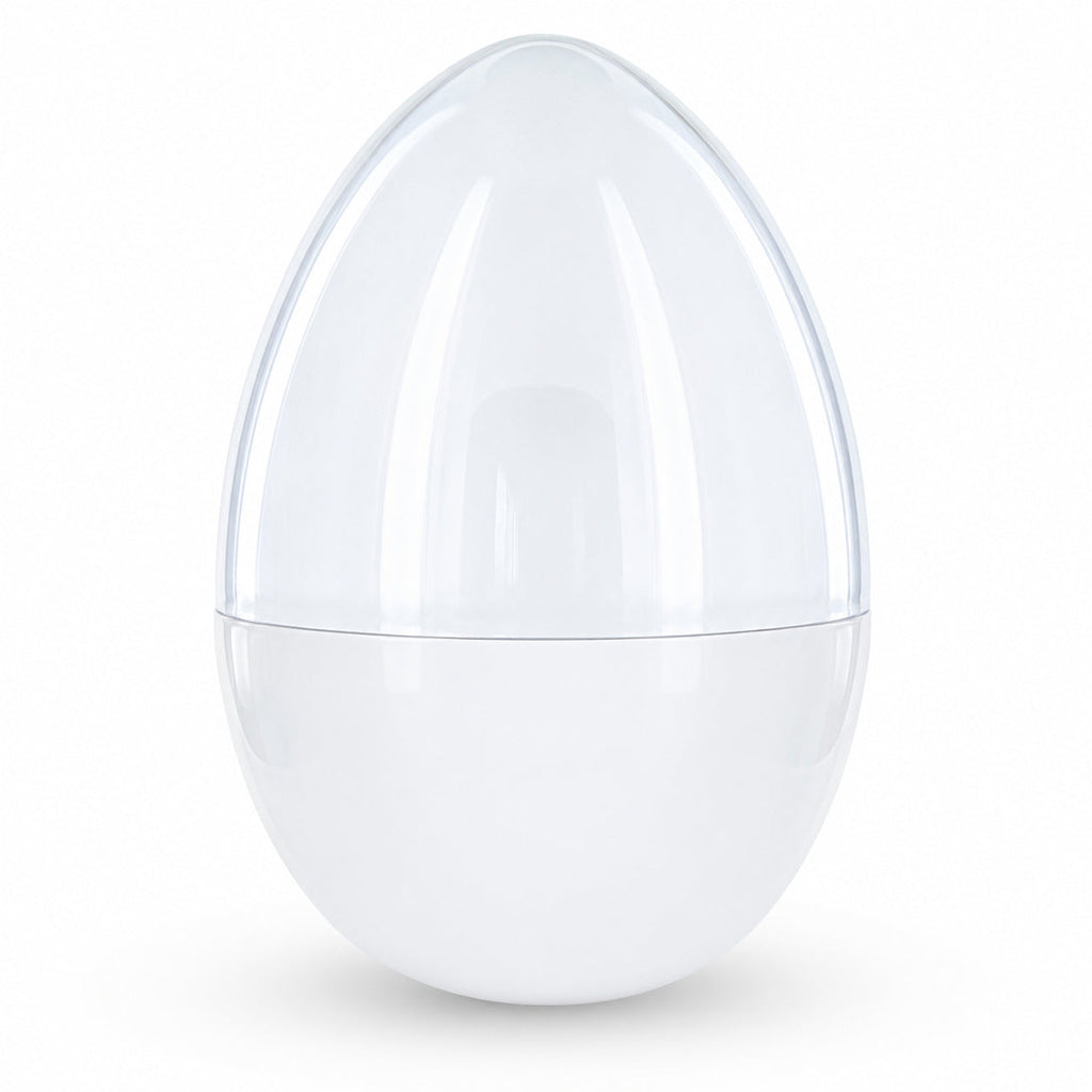Giant Extra Large White Plastic Easter Egg Two Tones 12 Inches