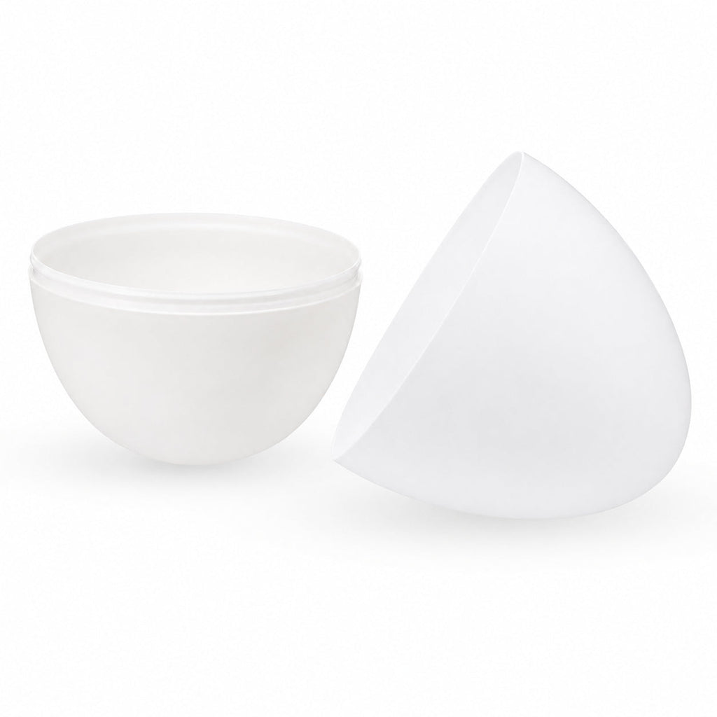 Giant Extra Large White Plastic Easter Egg Two Tones 12 Inches