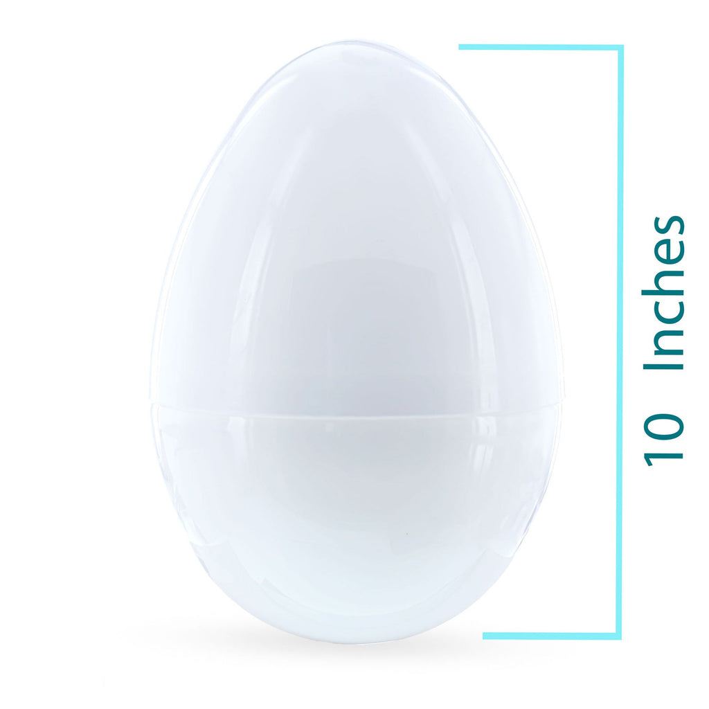 Set of 2 White Large  Jumbo  Giant Fillable Plastic Easter Eggs 10 Inches