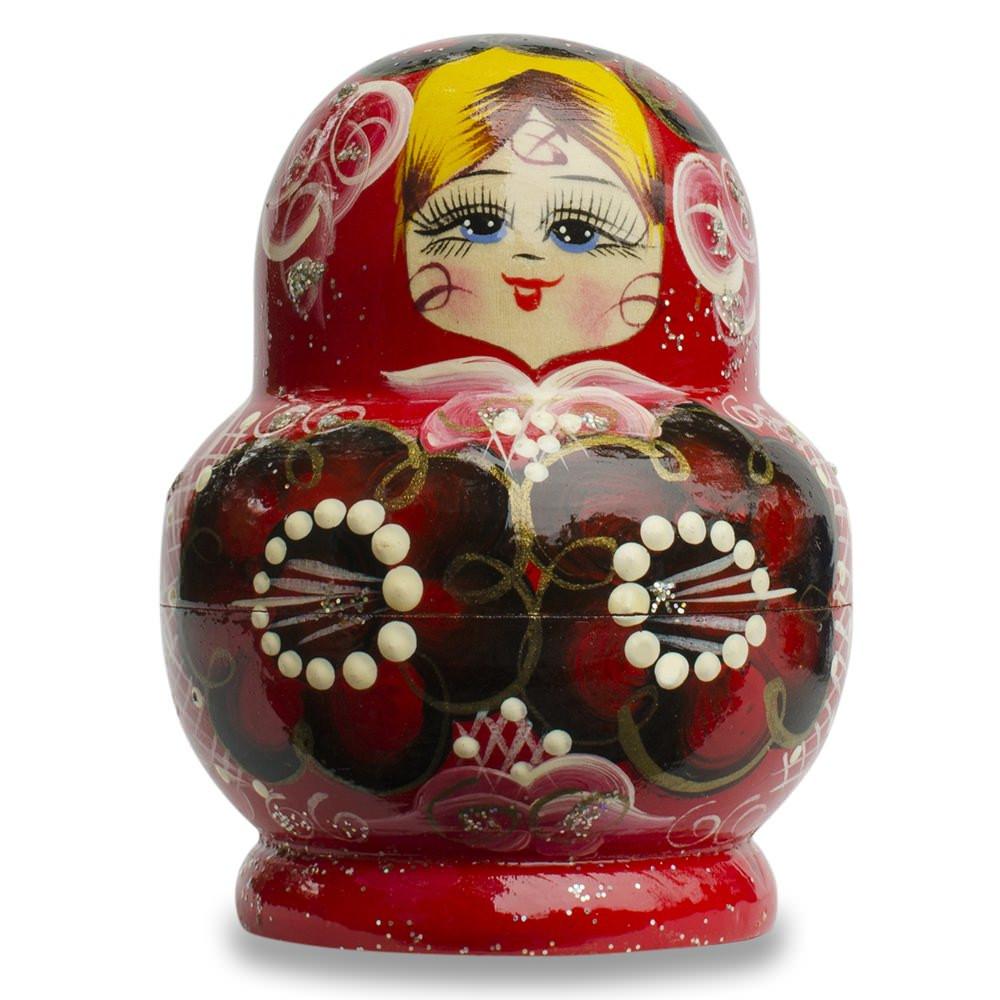 Set of 9 Rainbow Wooden Nesting Dolls  4.75 Inches