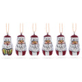 Set of 6 Santa Wooden Christmas Ornaments 1.5 Inches