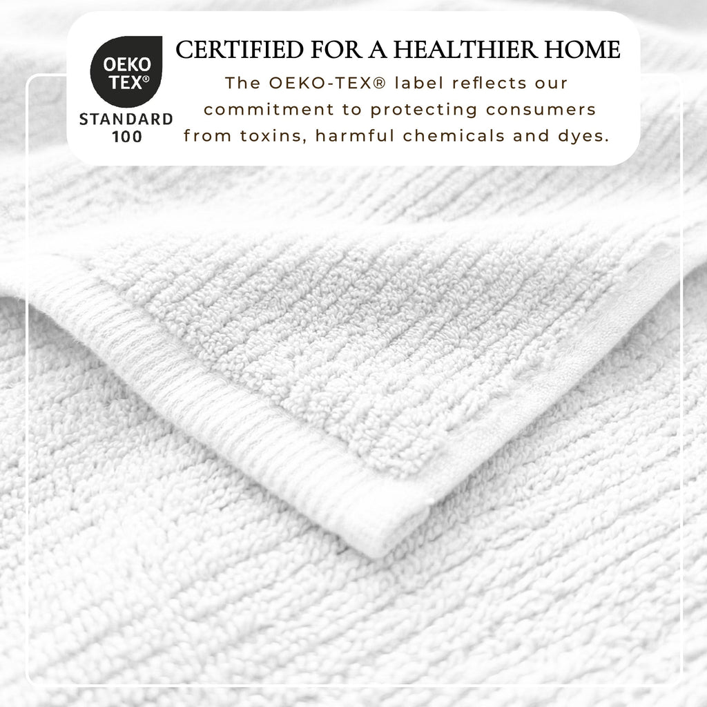 Turkish Cotton Ribbed 6-Piece Bath Towel Set - Georgiana Collection