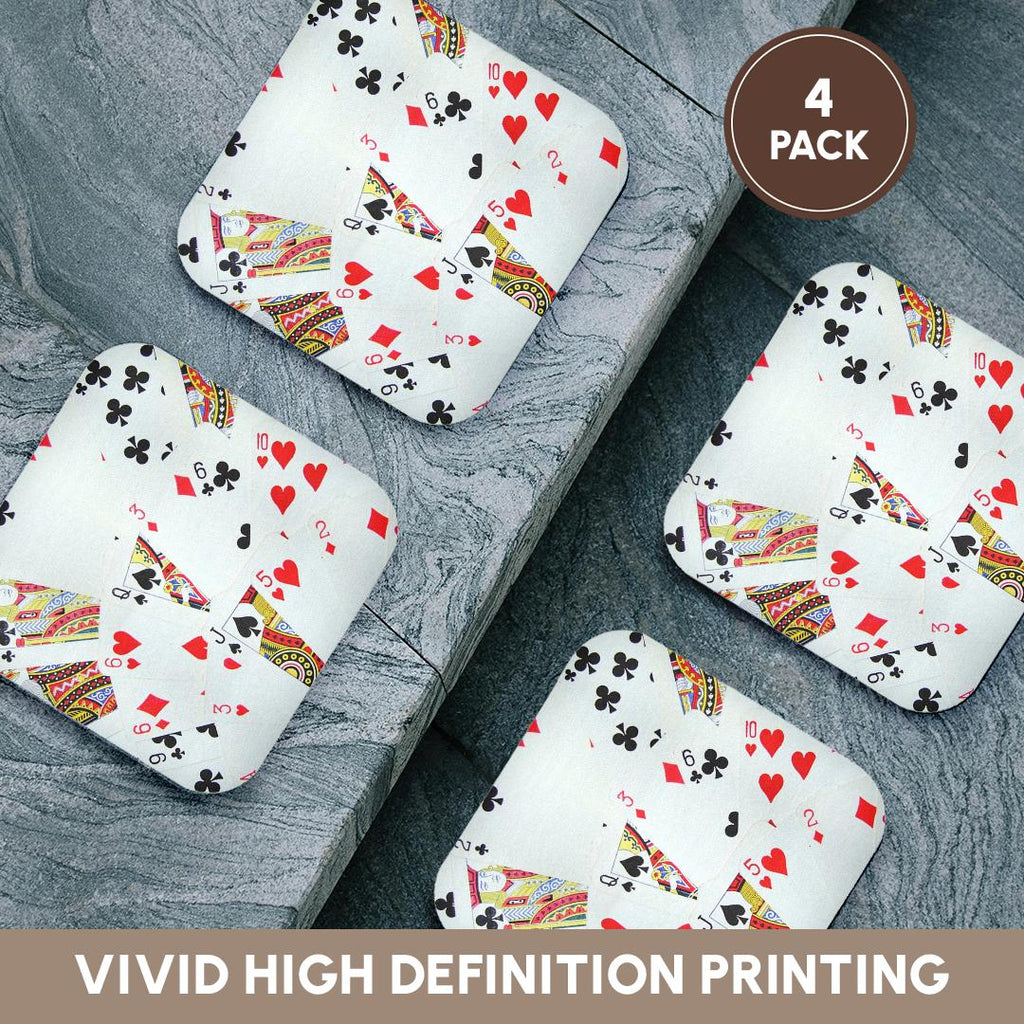 3dRose InspirationzStore Game Designs - Playing Cards Photography - Deck of Cards Photo Gift for Poker Bridge and Other Card Game Players - Coasters (CST_112895)