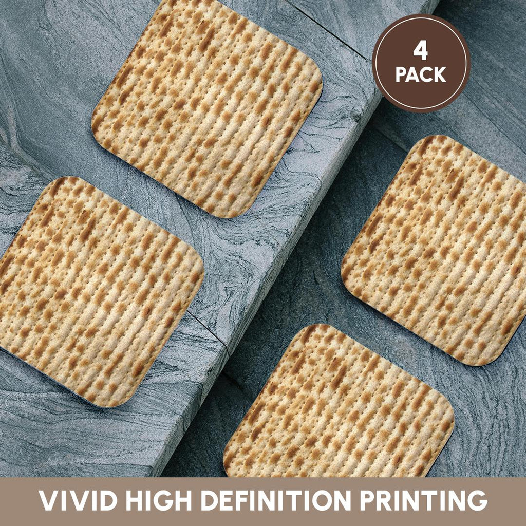 3dRose InspirationzStore Judaica - Matzah bread texture photo - for passover pesach - funny Jewish humor - humorous matzo Judaism food - Coasters (cst_112943)