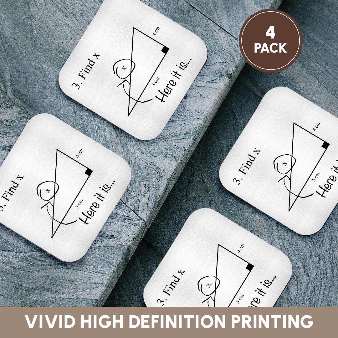 3dRose EvaDane - Funny Cartoons - Find x here it is - Coasters (cst_107310)