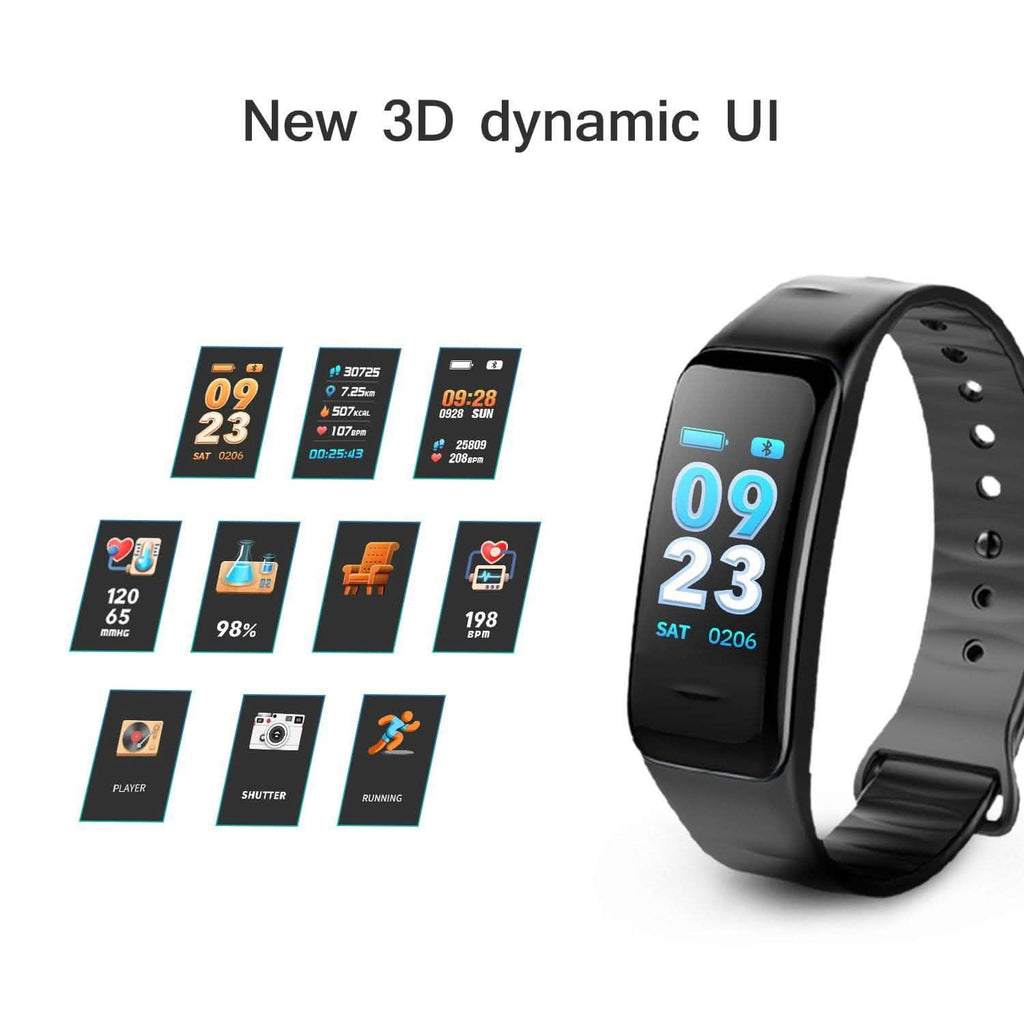 Waterproof Purple Smart Wristband Bracelet Fitness Tracker Health Monitor Heart Rate