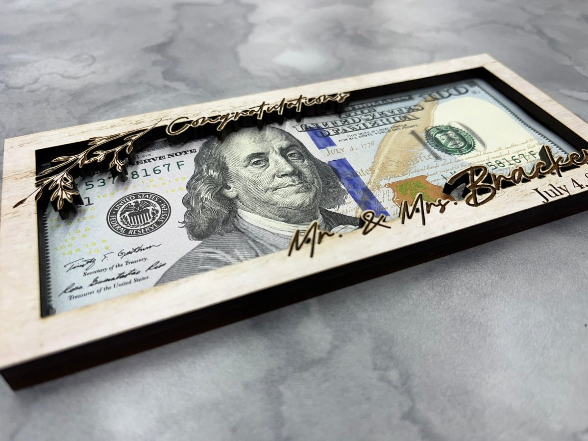 Wedding Money Holder Personalized with Last Name & Date
