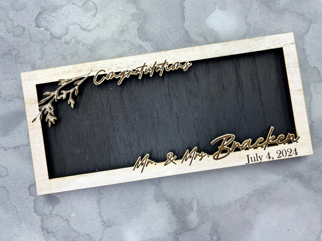 Wedding Money Holder Personalized with Last Name & Date