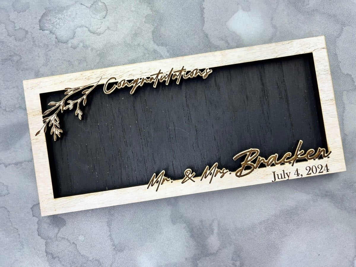 Wedding Money Holder Personalized with Last Name & Date