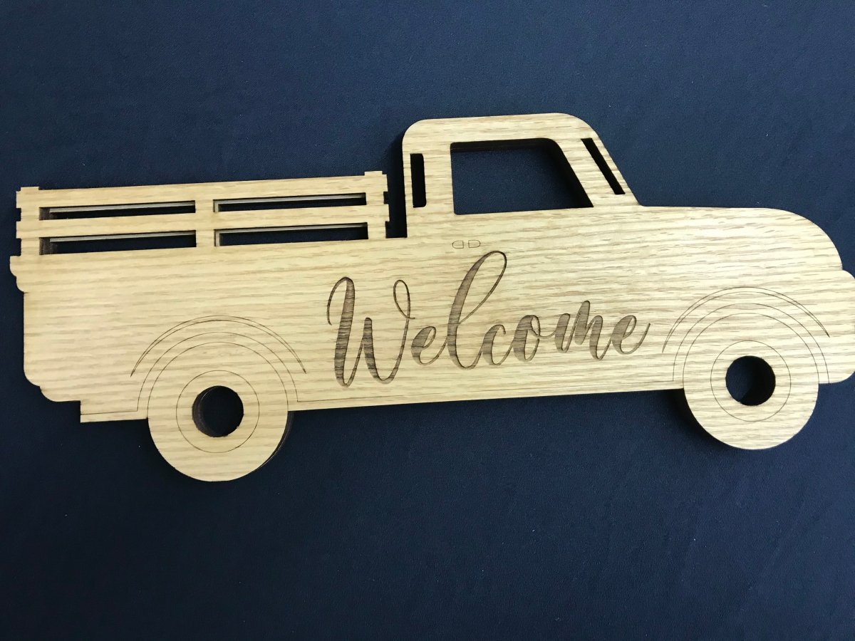 Welcome Truck Sign - Vase of Flowers
