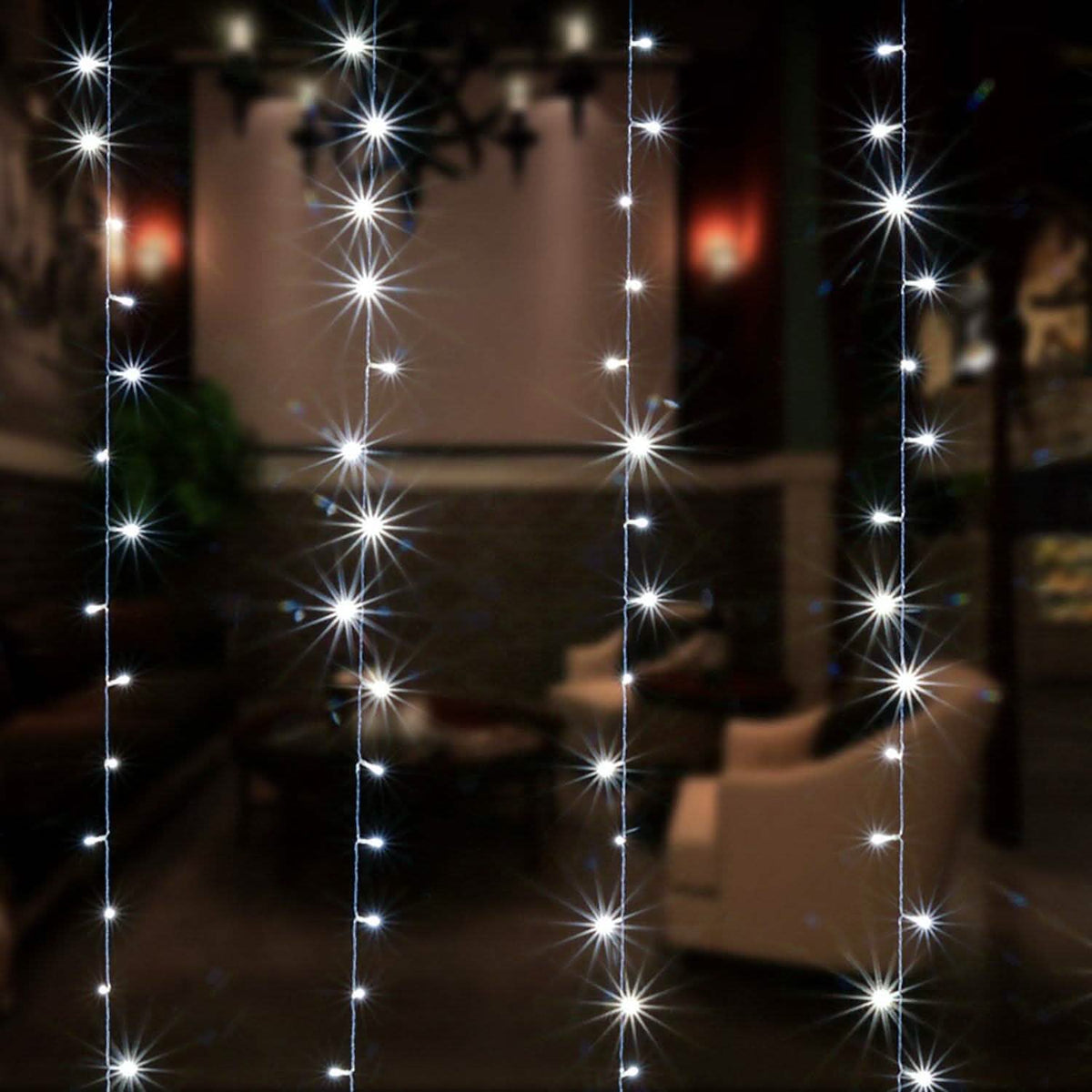 White 100 Led Rope Curtain Fairy Lights Outdoor