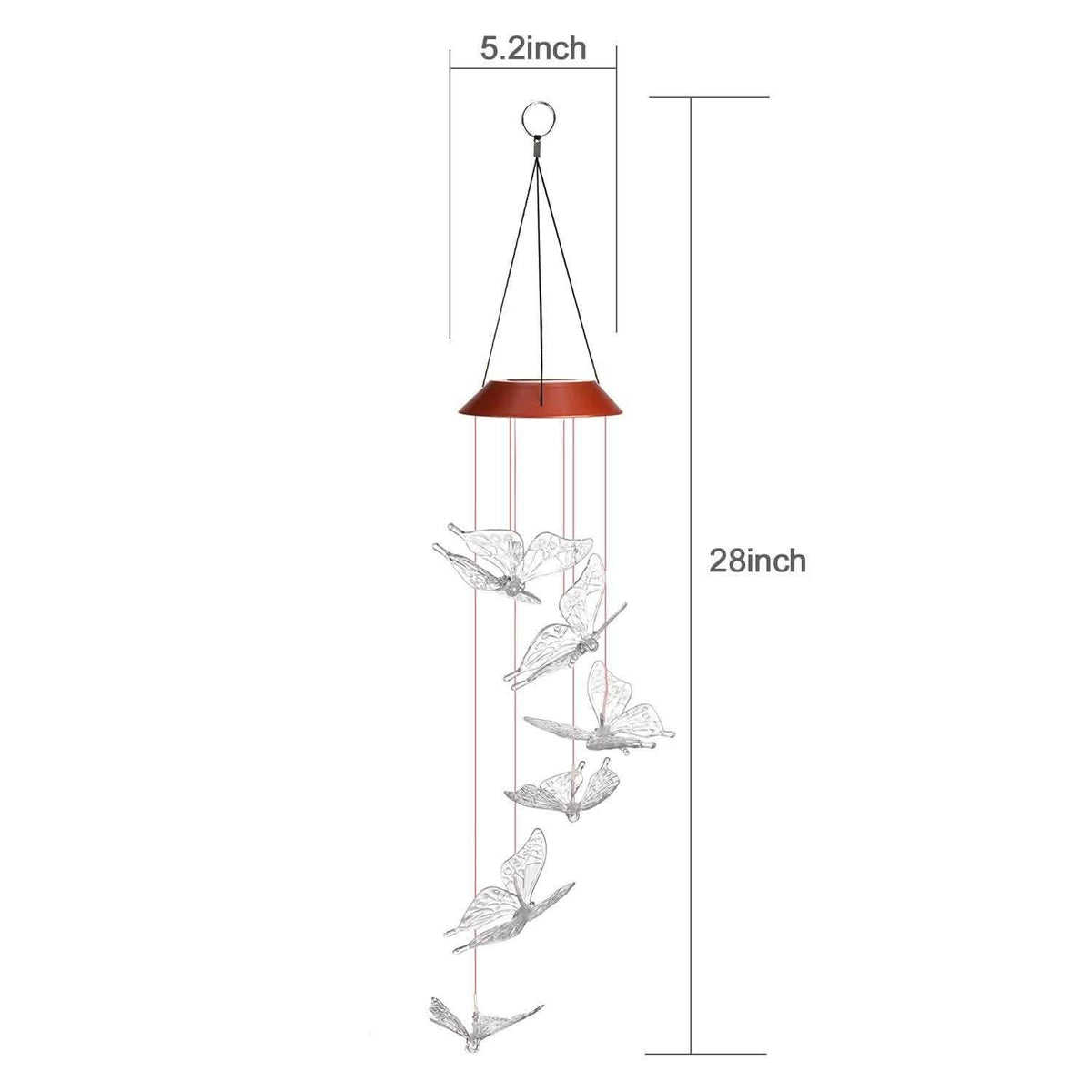 Windlights Solar Powered LED Butterfly Wind Chimes