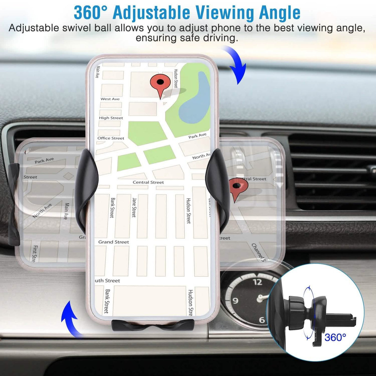 Wireless Car Charger 15W Qi Fast Charging Car Mount