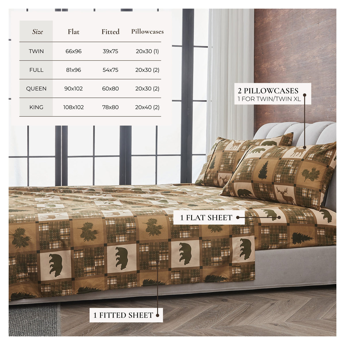 Lodge Printed Sheet Set - Mountain Ridge Collection