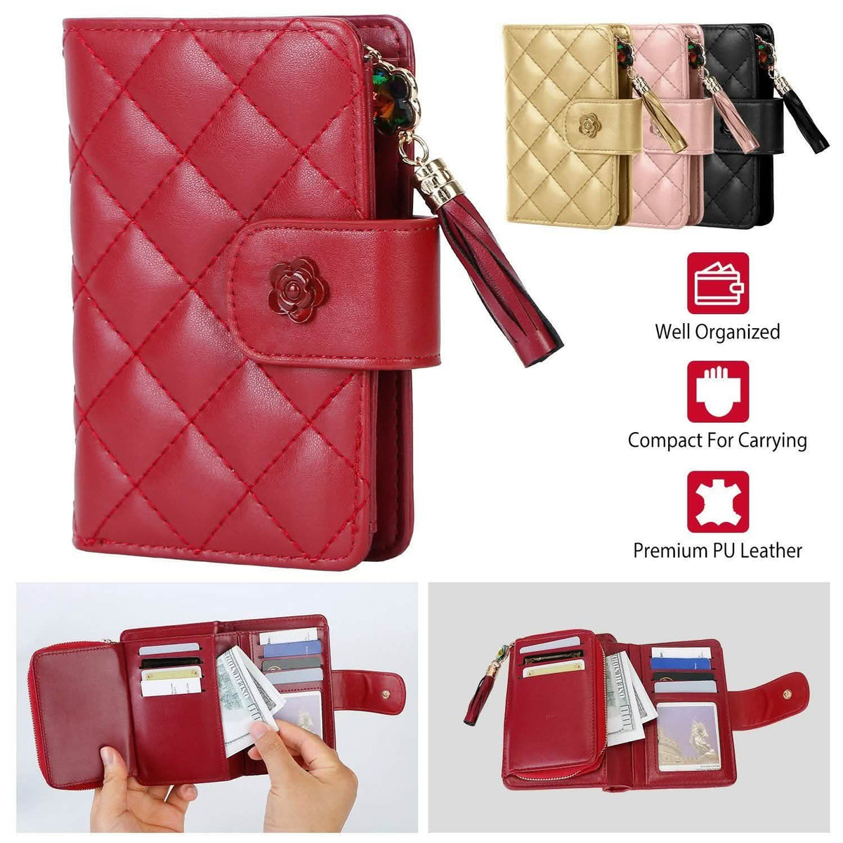 Women PU Leather Clutch Wallet