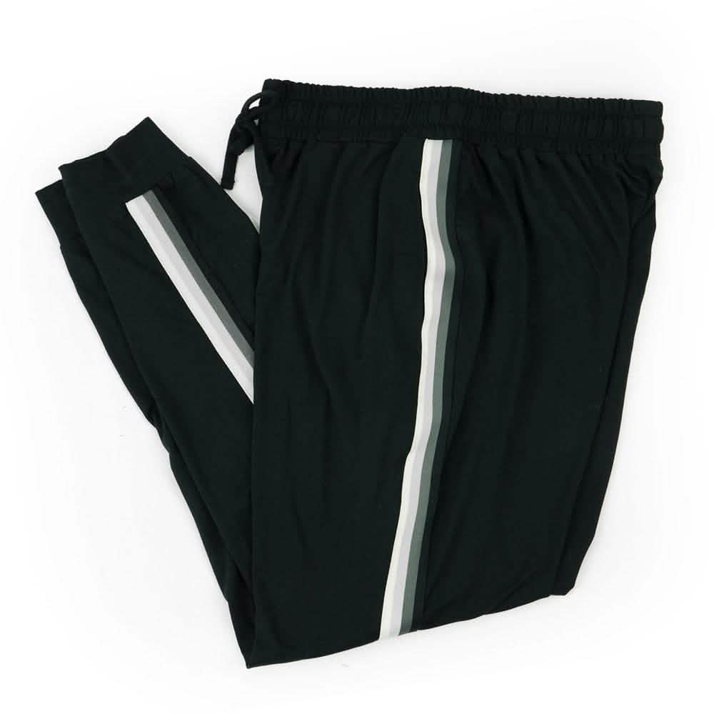 Women's Lightweight Elastic Sweat Pants Varsity Joggers with Drawstring Tie