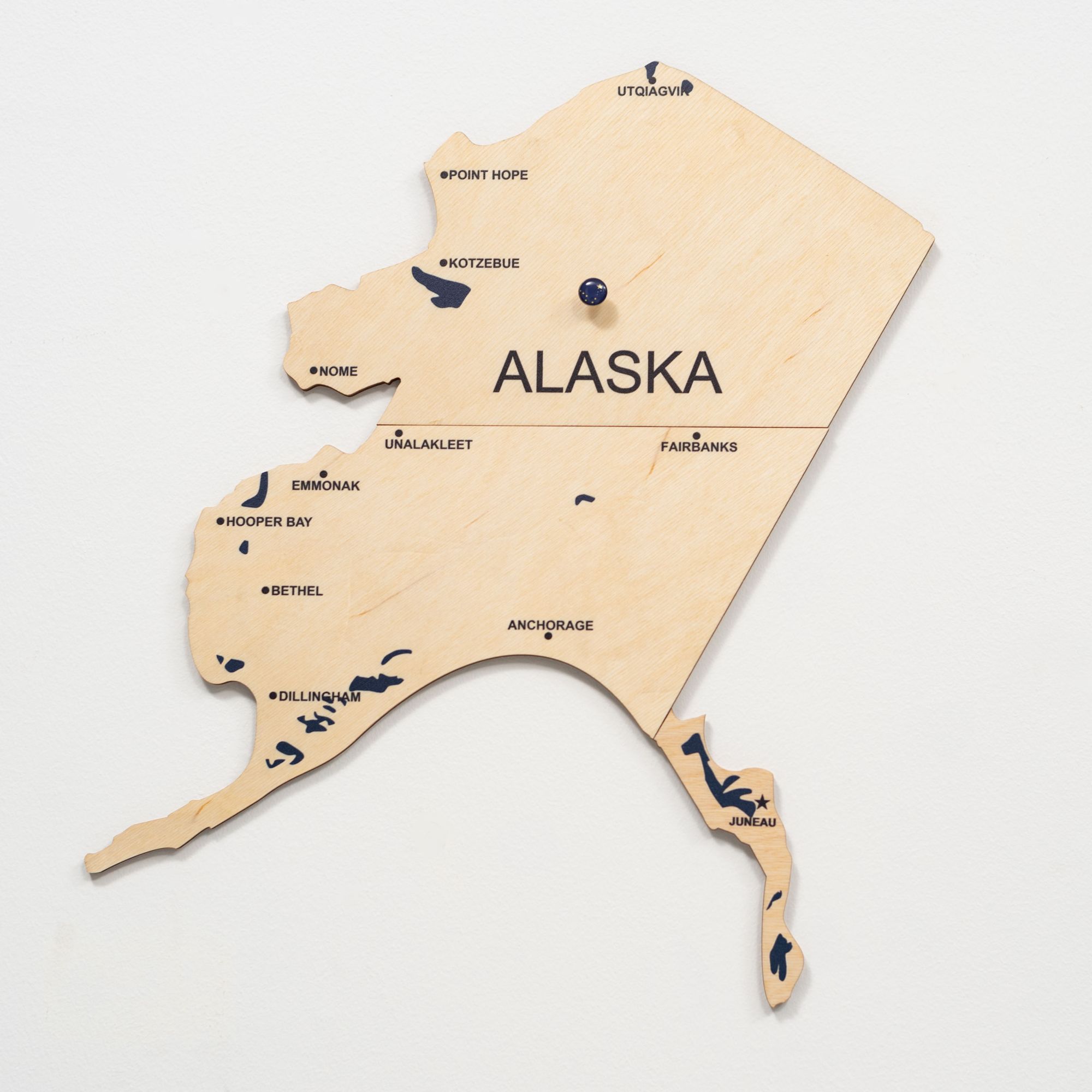 Wooden 3D Map of USA - Multicolor