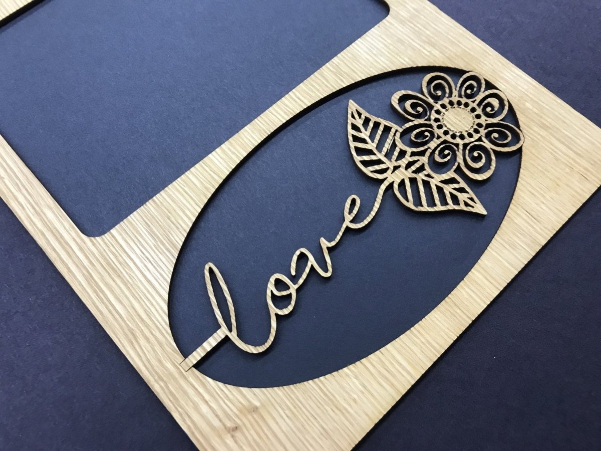 Word Flower Picture Frame - 8x10 Frame Holds 5x7 Photo