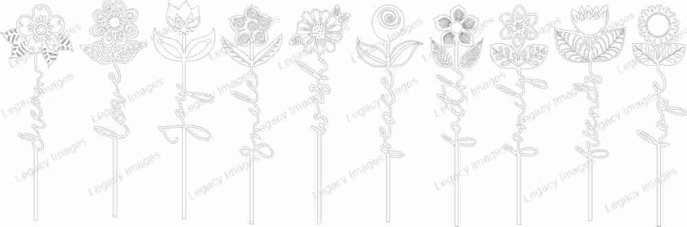 Word Flower Picture Frame - 8x10 Frame Holds 5x7 Photo